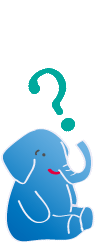 よむぞうが鼻からクエスチョンマークを出している